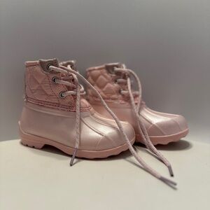 Sperry Light Pink Quilted Kids Boots